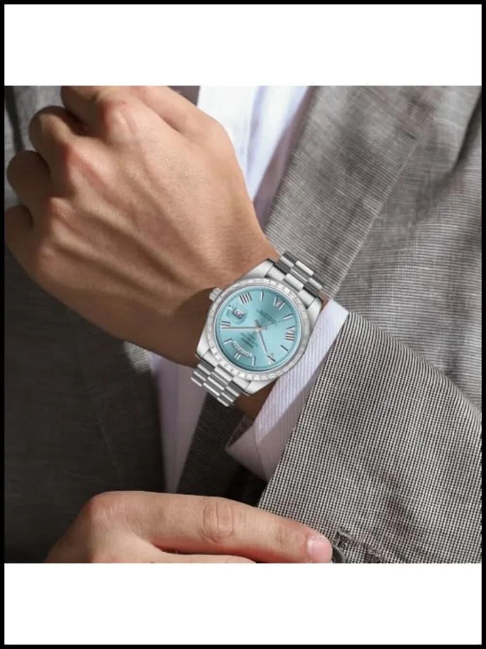 Men's Analog Quartz Watch Rose Gold Stainless Steel Day Date